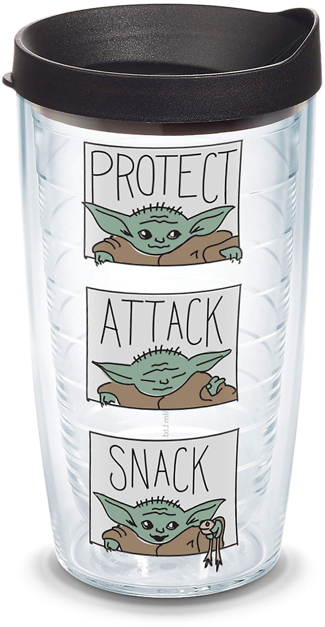 Tervis Star Wars - The Mandalorian Protect Attack Snack Made in USA Double Walled Insulated Tumbler Travel Cup Keeps Drinks Cold & Hot, 16oz, Classic