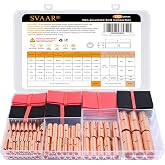 SVAAR Butt Connectors Kit 132PCS 4/6/8/12-10 Gauge Crimp Butt Splice Wire Connectors Non Insulated Butt Splice Connectors Bare Pure Copper 66 PCS Uninsulated Butt Terminals &amp; 66 PCS 3:1 Heat Shrink