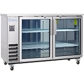 Empura 61" Back Bar Cooler Cabinet with Two-Swing Glass Door | Commercial Refrigerator Fridge for Beverage Beer Soda | 16.6 Cu. Ft. | 61.1"W x 24.4&rdquo;D x 41.7&rdquo;H, Stainless Steel Exterior Finish, 115v