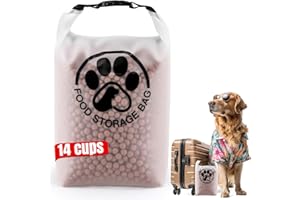 Aosnare Pet Food Storage Bag for Travel - Transparent Leak-Proof Dog Food Container with Roll-Top Closure, Keeps Kibble Fresh for Camping Trip, Dog Boarding, Weekend Getaways (14 Cups)