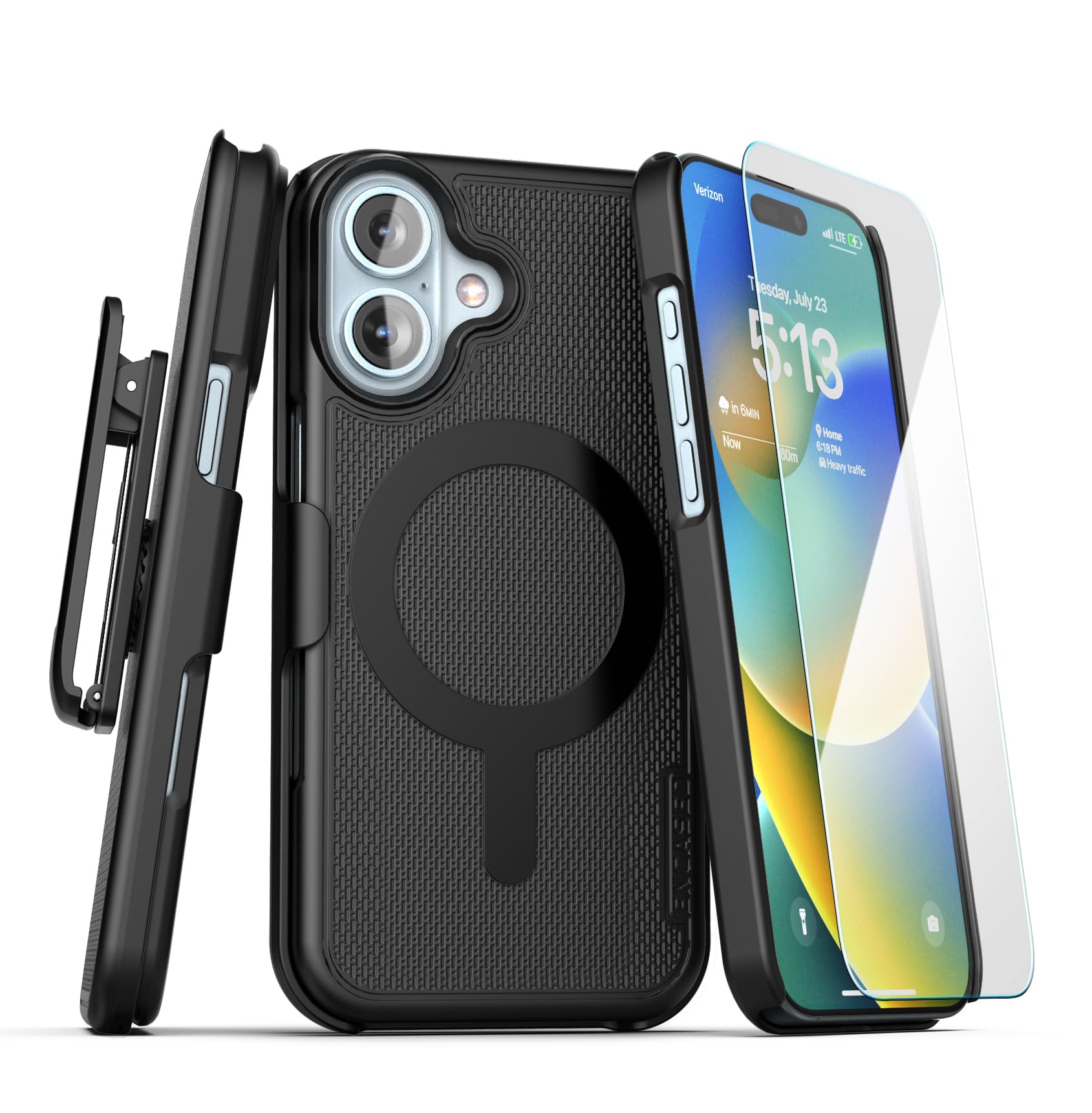 Encased Belt Clip Case for iPhone 16, (MagSafe Compatible) Ultra Thin Magnetic Phone Holster (SlimLine Series)