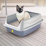 Cat Centre Big Open Litter Tray Grey 56 cm Non-Leak Detachable Rim view 8