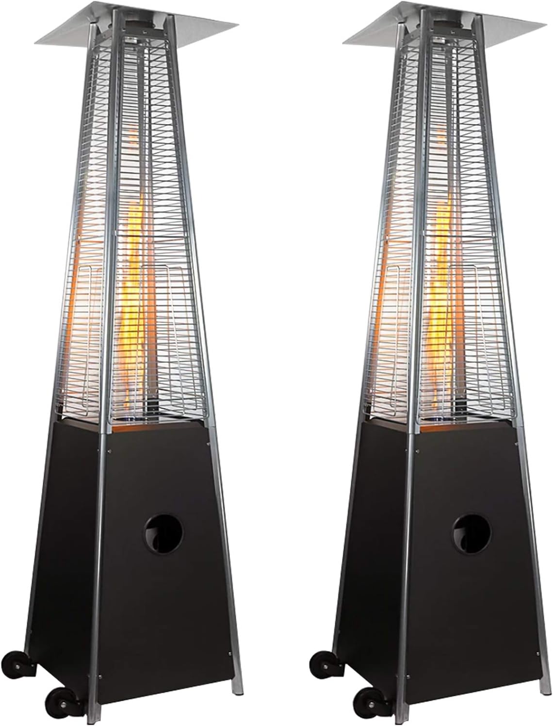 2 Set Outdoor Pyramid Patio Heater 40000Btu, Quartz Glass