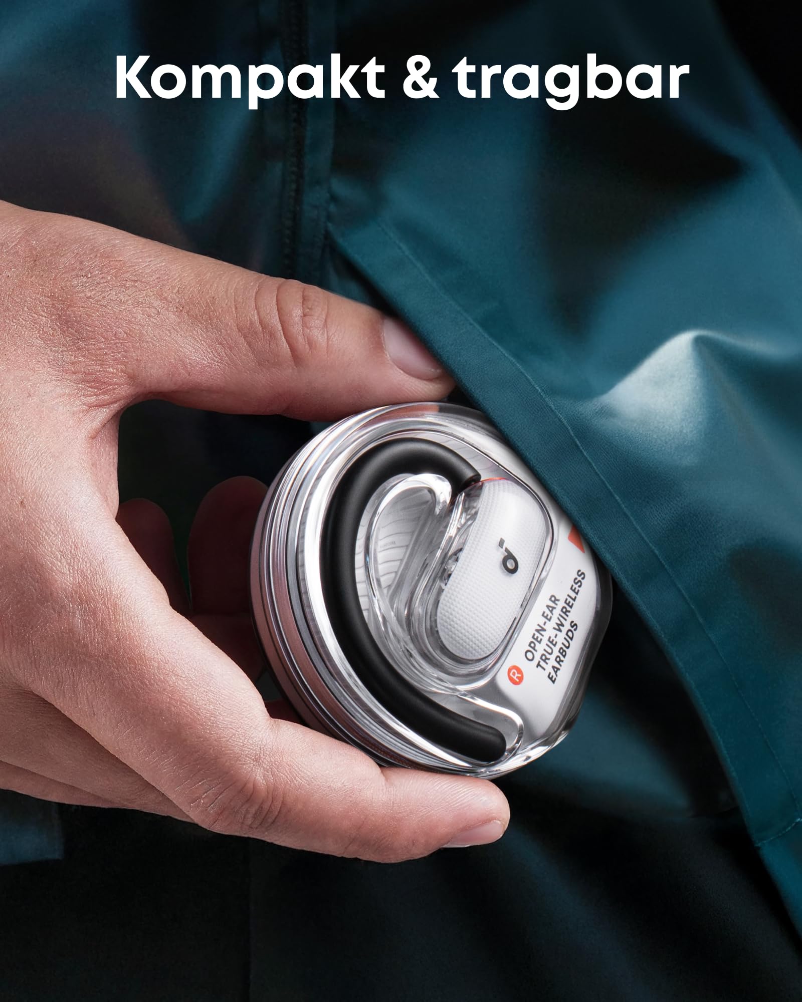 soundcore V40i by Anker, Open-Ear Kopfhörer, transparentes Case ohne Deckel, 4 einstellbare Positionen für Jede Ohrgröße, intensiver Bass, IP55, 21h Wiedergabe, Anrufe mit KI, Bluetooth 5.4, App 7