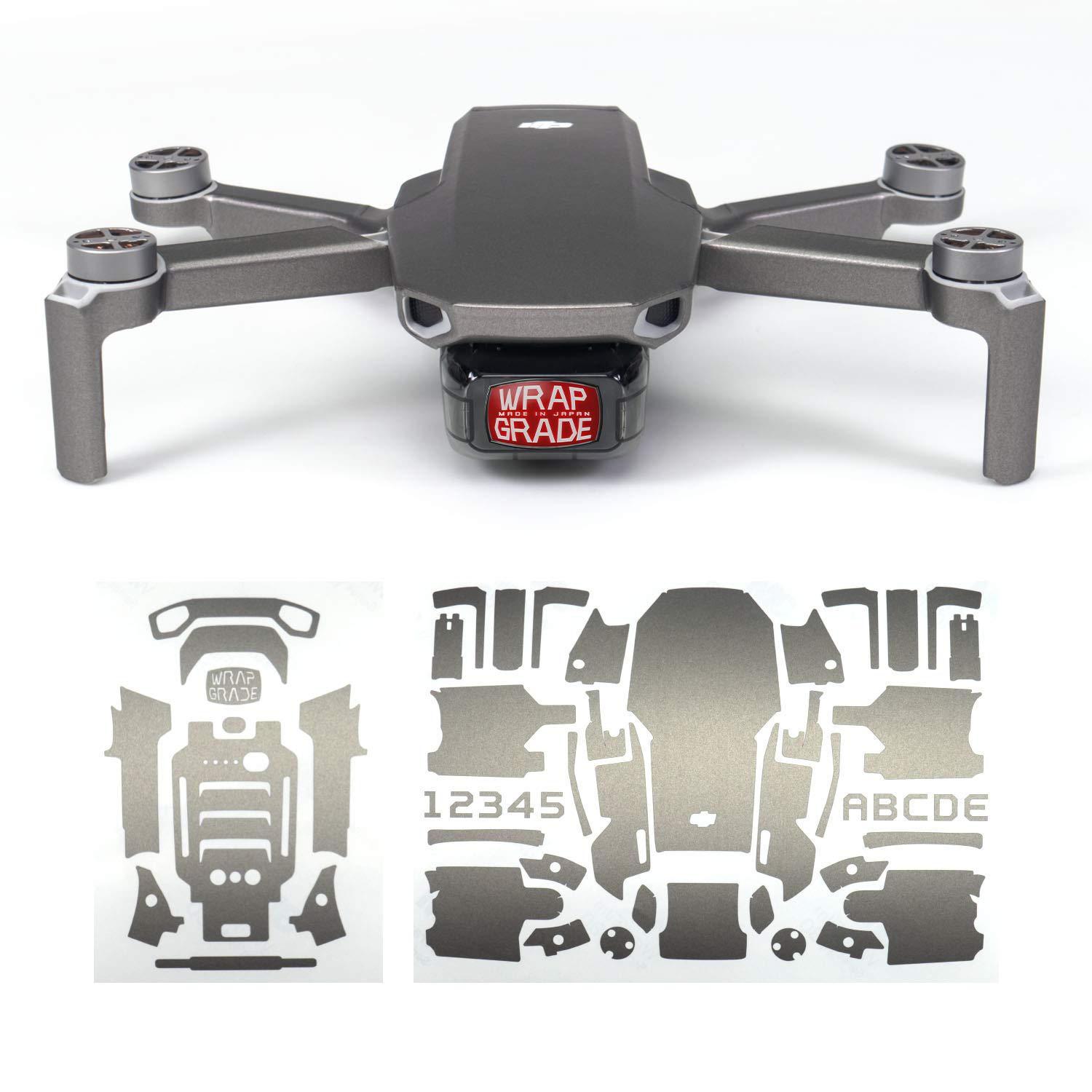 Wrapgrade Skin Sticker compatible with DJI Mavic Mini (TITANIUM)