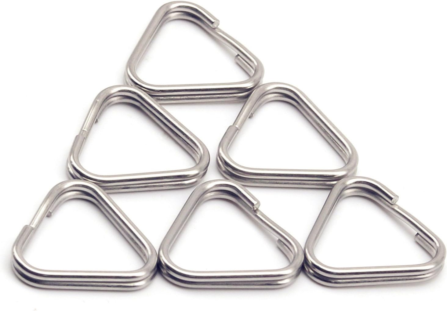 6pcs Camera Eyelet Ring Split Ring Lug Ring Triangle Strap Ring Hook for DSLR RF Mirrorless Camera (Stainless Steel)