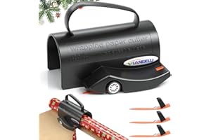 VIANEKLU Wrapping Paper Cutter with 3 Replace Blade, Gift Wrap Cutter with Easy-Grip Handle for Rolls Paper, Easy Cut for Christmas Gifts, Holiday Wrapping, and Craft Projects, Portable Design for Home Use