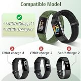 SHIJZWD Elastic Braided Strap for Fitbit Charge 5/6 Breathable Adjustable Nylon view 4