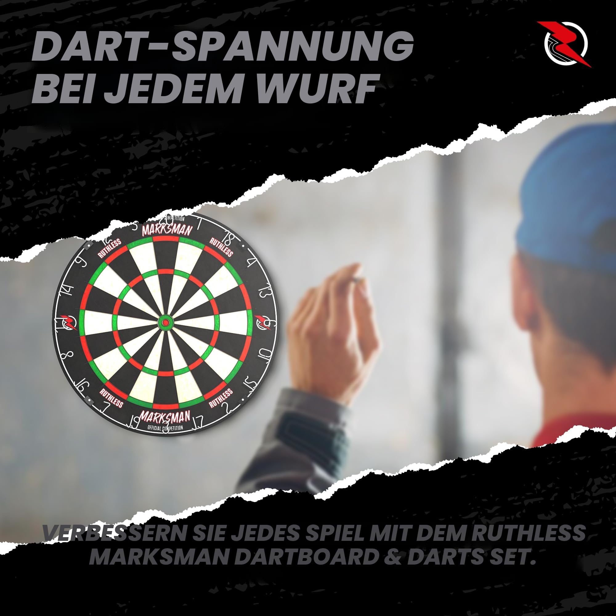 Ruthless Marksman Dartscheibe aus Sisal mit ultradünnem Draht, professionelles Design, für Dartpfeile mit Stahlspitze (DB072) 8