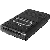 Coby Cassette Tape Player and Recorder, Built in Mic, Battery or AC, Black | Replay Cassettes &amp; Record Audio, Built-In Mic for Voice Notes, Simple Buttons &amp; Clear Labels, Cassette Tape Recorder