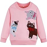 NUBEEHOHO Toddler Baby Girls Sweatshirts Kids Winter Clothes Casual Long Sleeve Shirts Crewneck Pullover Sweater Tops 2T-7T