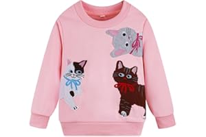 NUBEEHOHO Toddler Baby Girls Sweatshirts Kids Winter Clothes Casual Long Sleeve Shirts Crewneck Pullover Sweater Tops 2T-7T