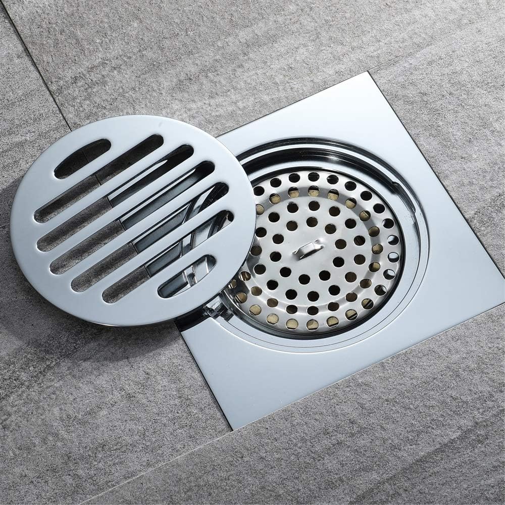 ETH All Copper Large Flow Square Bathroom Drain Device Deodorant Bathroom Universal Floor Drain 12 * 12cm durable