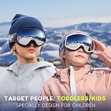Findway Kids Ski Goggles OTG 3-12 UV400 Anti-fog A Black/Silver view 6