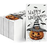 Horaldaily 100Pcs Halloween Paper Napkins, Pumpkin Devil | Halloween Theme, for Party Dinner Lunch Kitchen Bathroom, Disposable Decorative Guest Hand Towels