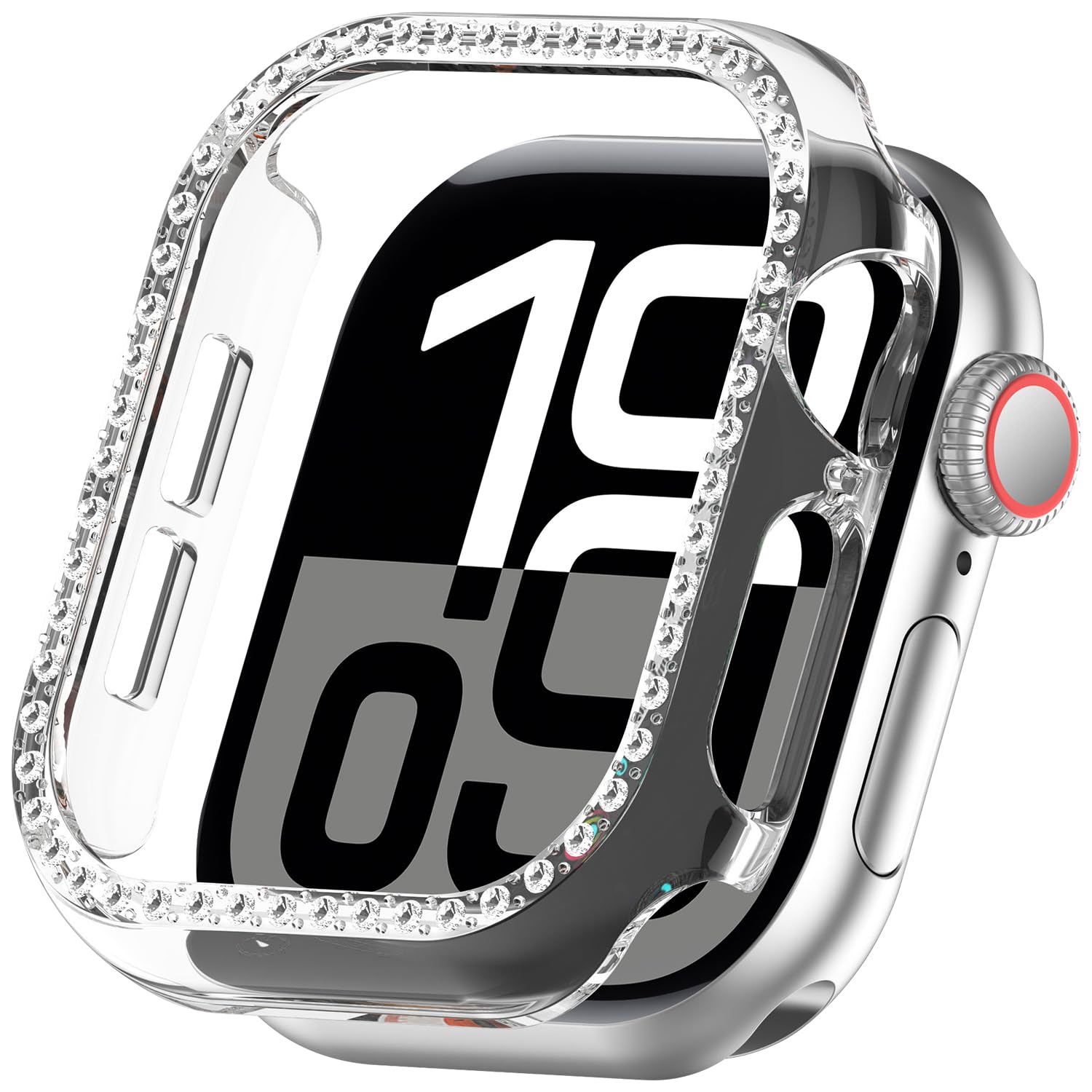 Miimall Bling Case for Apple Watch Series 11/10, Glitter iWatch Series 10 Hard PC Cover, Sparkling Rhinestone Cases for Women Girls, Transparent Apple Watch 11 Covers 42mm-Clear
