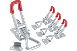chfine 4 Pack Toggle Latch Clamp 4001, Adjustable Toggle Clamps, Heavy Duty Toggle Latch Hasp Clamp, 150Kg 330Lbs Holding Cap