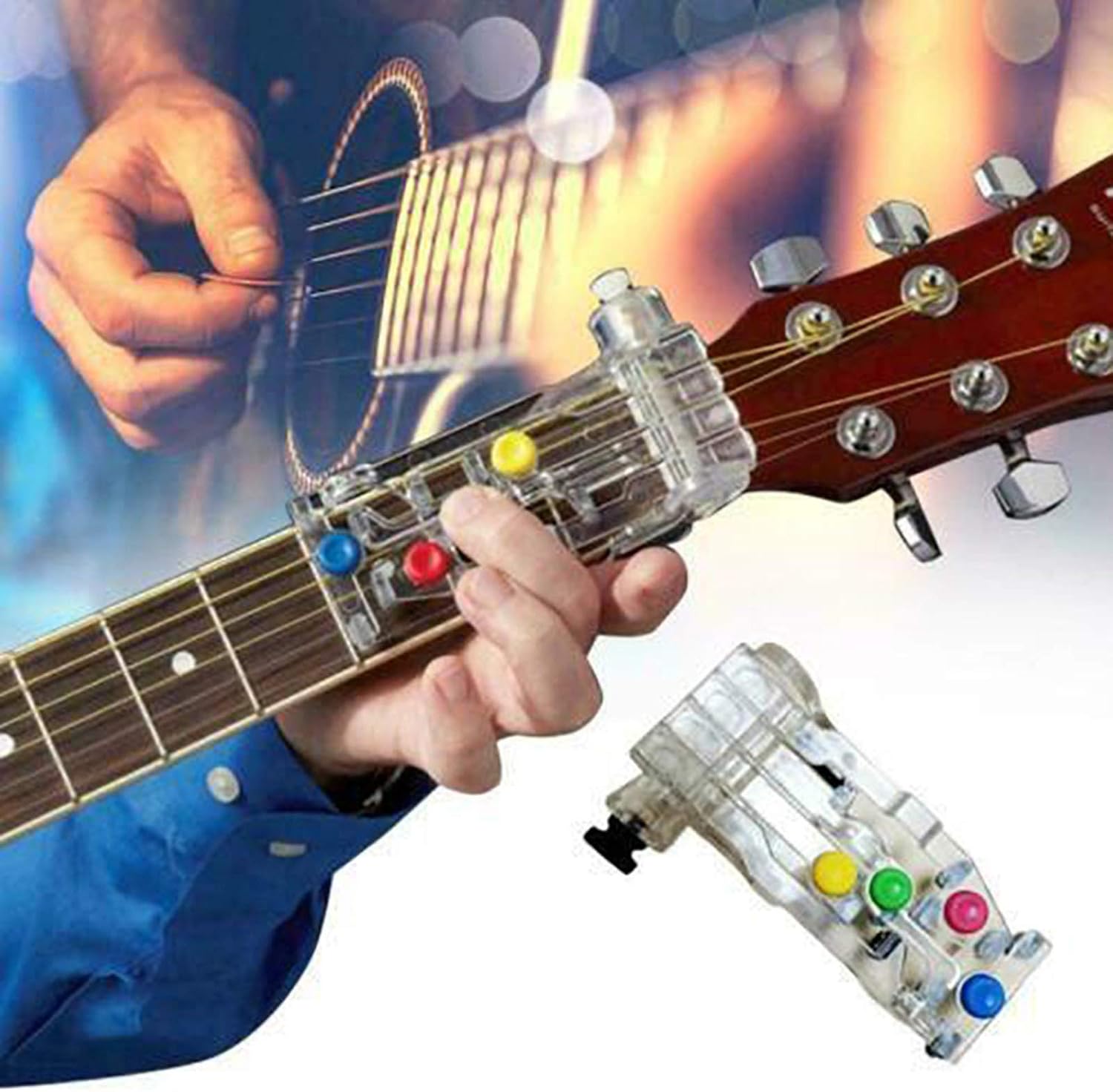 Konesky Sistema De Aprendizaje De Guitarra Acorde De Una Tecla Artefacto  Perezoso Entrenador De Acordes De Guitarra De Bolsillo a Prueba De Dolor  Para Principiante Con 1 Caja Exquisita Afinadores Accesorios para
