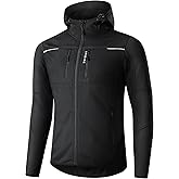 INBIKE Hooded Cycling Bike Jacket Men Running Biking Windbreaker Reflective Windproof Thermal Fleece Lined Bicycle Coat