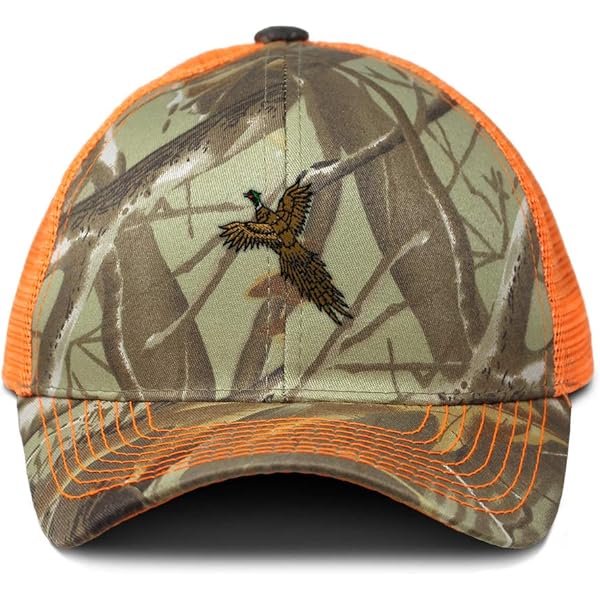 Camo Mesh Trucker Hat Squirrel Hunter Embroidery Cotton Neon