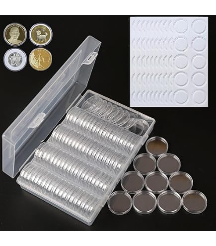 PCCB MINGT Lot de 10 supports de rangement en acrylique pour pièces de monnaie de 9,5 mm à 40 mm (21,5 mm