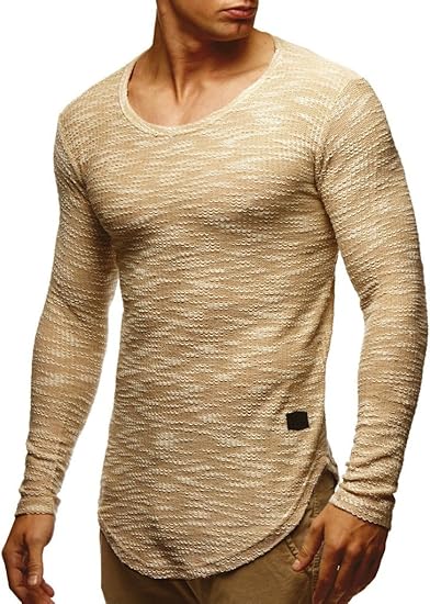 LEIF NELSON Herren Pullover Rundhals-Ausschnitt | Schwarzer Männer Longsleeve | dünner Pulli Sweatshirt Langarmshirt Crew Nec