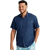 HUK Mens Kona Pattern Short Sleeve Fishing Button Down Shirt for Men
