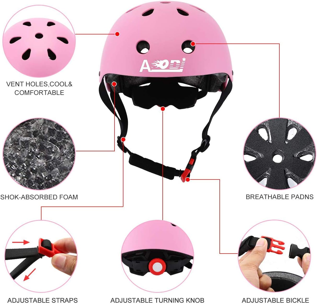 SANSIRP Kid's Protective Gear Set for Ages 3-8, Adjustable Helmet with Knee Pads Elbow Pads Wrist Guards CPSC Certified for Skateboard, Scooter, Roller Skating, Cycling, Outdoor Sports Set Suitable : Sports & Outdoors