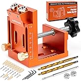 Pocket Hole Jig Kit, Matework Adjustable Pocket Hole Jig System with Stop Collars, Pocket Holes Tool 30PCS with Screws, Wood Plug, Allen Wrench for Woodworking