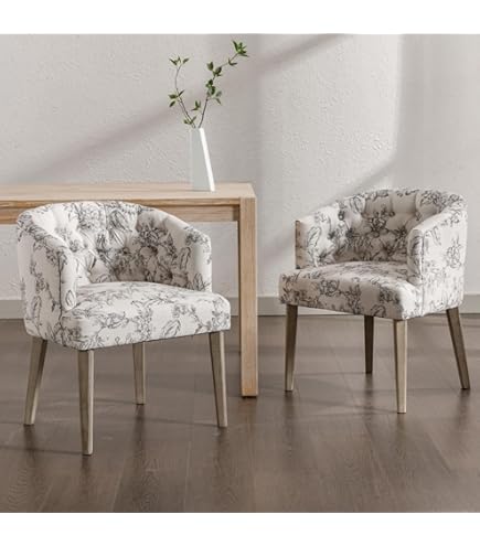 Amazon.com - DUOMAY Modern Tufted Dining Chairs Set of 2, Linen