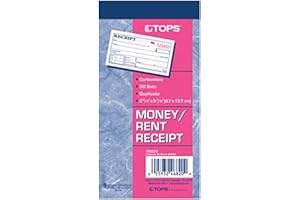TOPS Money Receipt Book, 2-Part, Carbonless, 2 5/8 x 5 3/8 Inches, 50 Sheets, White and Canary, (46820)