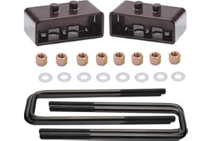 FlexHitch 2" Rear Leveling Lift Block Kits for 2004-2020 F150 2WD/4WD, 2 inch Rear Lift Kits for F150 with Extra Long Square Leaf Spring Axle U Bolts