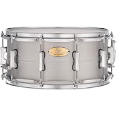 Pearl Primal Snare Collective 14"x6.5" Aluminum Snare Drum with Beaded 1mm Shell, Brushed Finish, 2.3mm Triple-Flanged Hoops, Dual Tension lugs, and deluxe strainer.