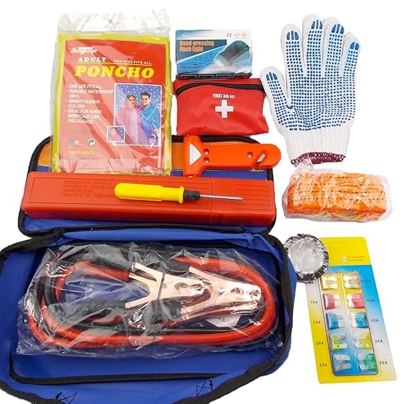 WSS Set of 12 Ultimate Car Safety Driving Travel Kit Emergency