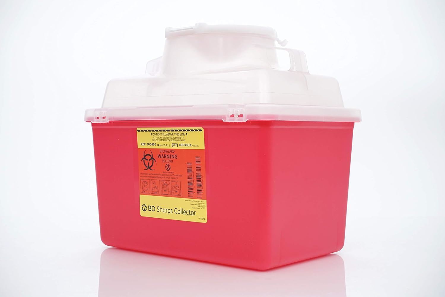 Becton Dickinson Sharps Collectors, Multi-Use, 14QTS 13.2L, 305480 (Case of 20), red: Industrial & Scientific