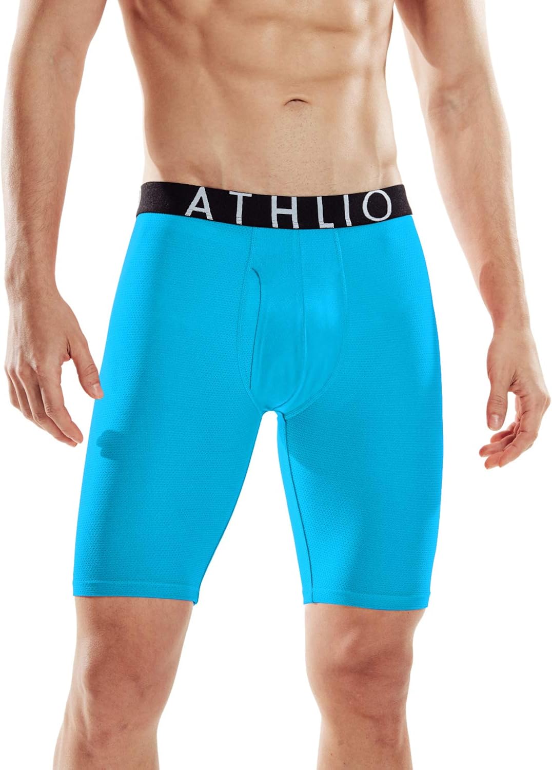 ATHLIO Men's (Pack of 3) Relaxed Stretch Open-Fly Cool Dry Brief Mesh Underwear Trunk: Clothing