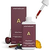 Apothékary Wine Down, Natural Sleep and Relaxation Support, Alcohol-Free Red Wine-Inspired Herbal Liquid Drops, Consists of Blue Vervain, Tart Cherry, and California Poppy, 4 oz, 100 Servings