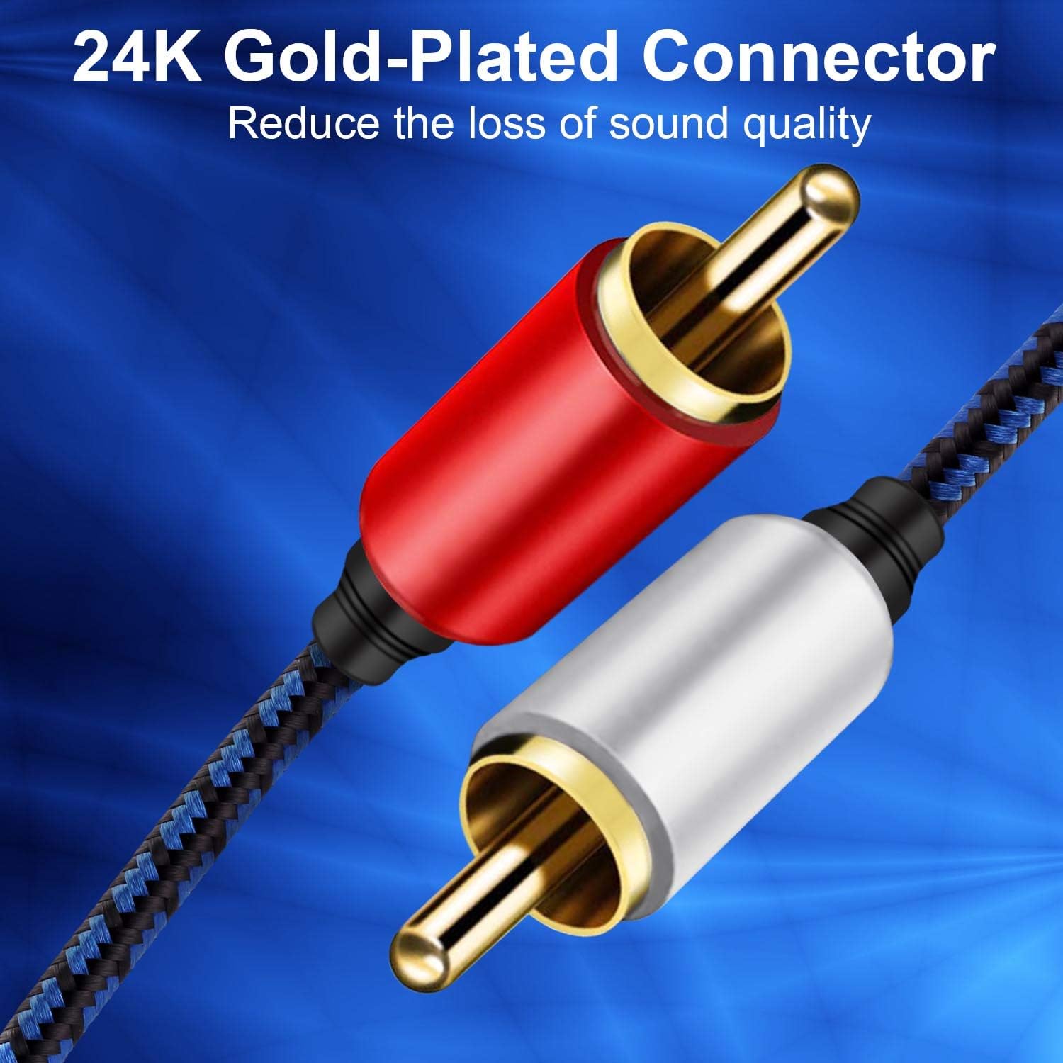 RCA Stereo Cable 12ft,NC XQIN 2RCA Male to 2RCA Male Stereo Audio Cable Gold Plated.for Home Theater, HDTV, Amplifiers, Hi-Fi Systems: Home Audio & Theater