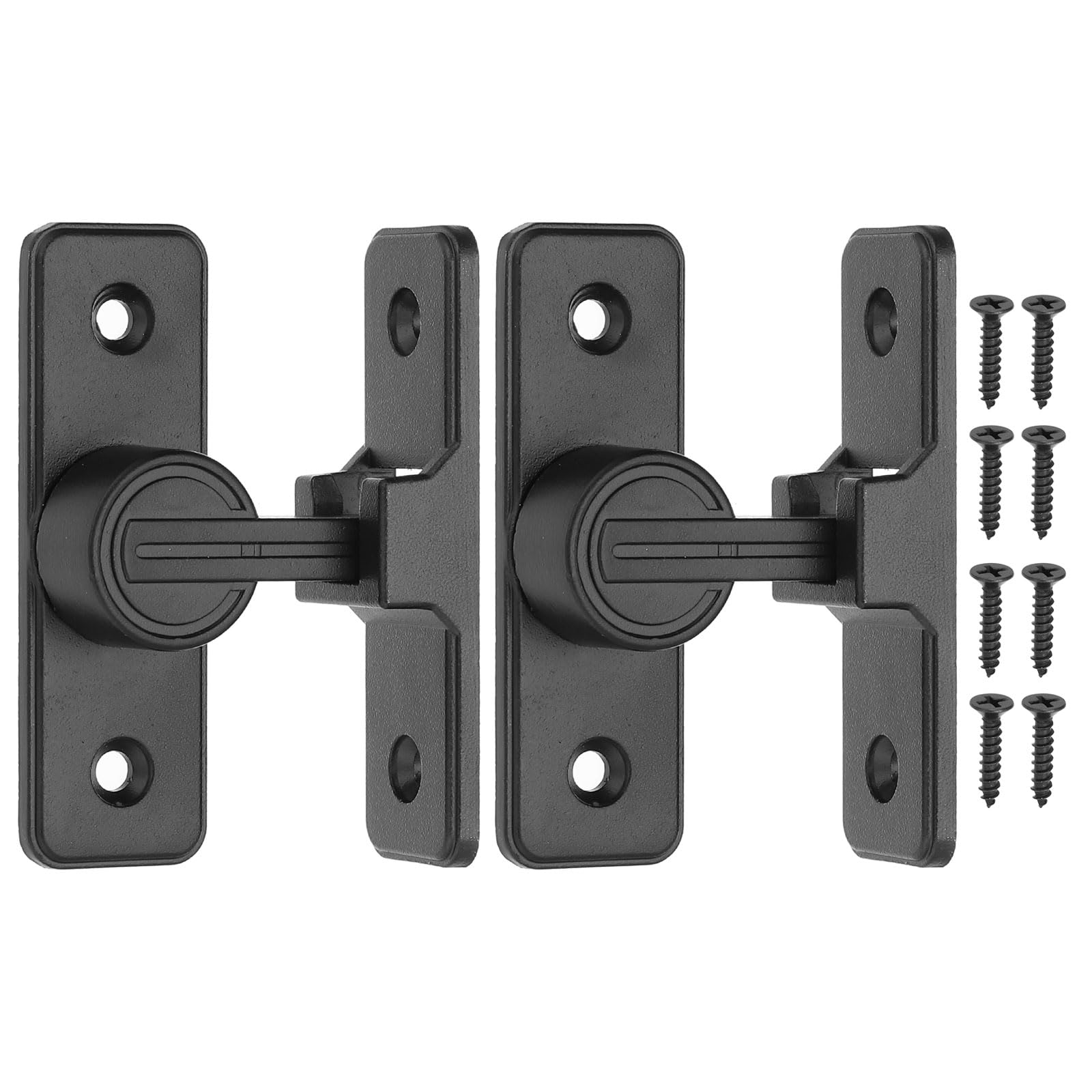 PATIKIL 90 Degree Barn Door Lock, 2 Pack Flip Latches Zinc Alloy Safety Sliding Door Bolt Latch Lock for Garden Garage Bathroom Gate, Black