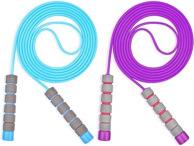 Flintronic Skipping Ropes for Children 2 Pack 260 cm Adjustable Foam Handles