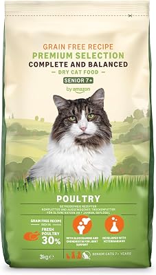 Nourriture complète pour Chat avec Recette sans céréales, Senior, Poulet Frais, 3 kg