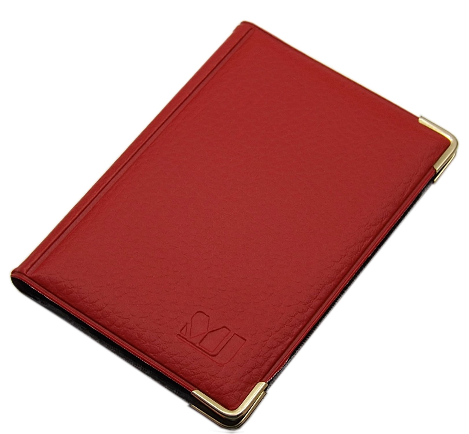 myledershop Exclusive Credit Card case with Metal Corners 12 Pockets (Design 2 / Red)