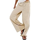 PEIHOT Low Rise Striped Pants for Women Pull On Drawstring Boho Wide Leg Jeans Trendy 2026