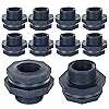 10PCS 1 Inch PVC Bulkhead Fitting, Double Threaded Bulkhead Water Tank ...