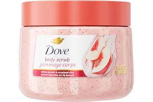 Dove pH Balanced Body Scrub, with Naturally-Derived and Sulfate-Free Cleansers, White Peach & Crushed Rice, 425 g
