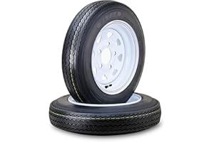 WANDA 4.80x12 Trailer Tire Wheel Assembly 4.80-12 6-Ply C 79M 5 Lug on 4.5" PCD White Spoke Rim,SET 2