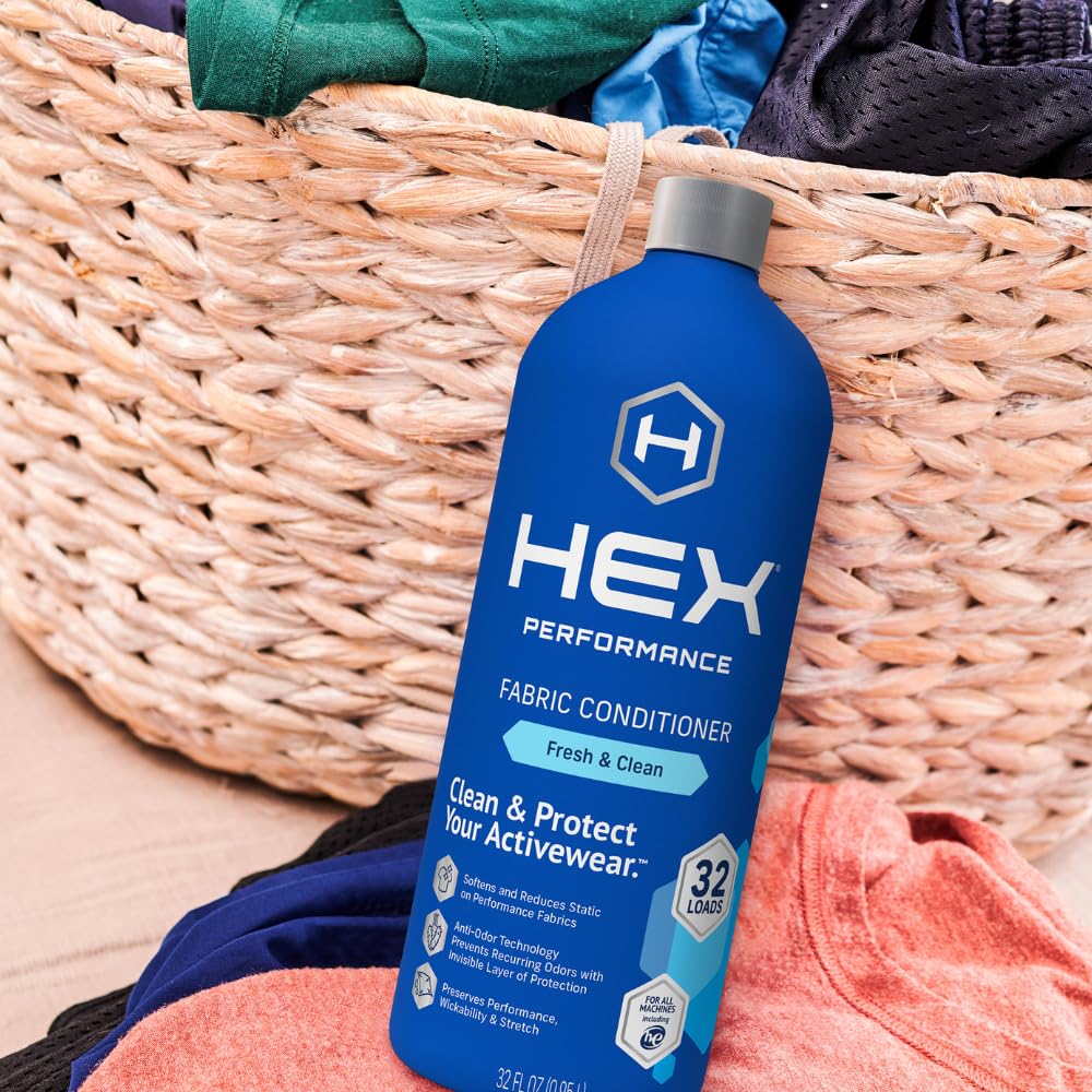 HEX Performance Fabric Conditioner, Fresh & Clean, 64 Load (Pack of 2) - Safe for Activewear, Eco-Friendly