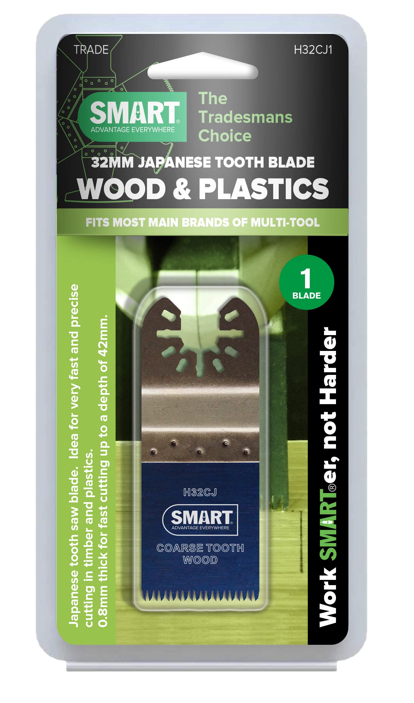 Smart H32CJ1 Trade 32 mm Japanese Tooth Sawblade,Black, Brown