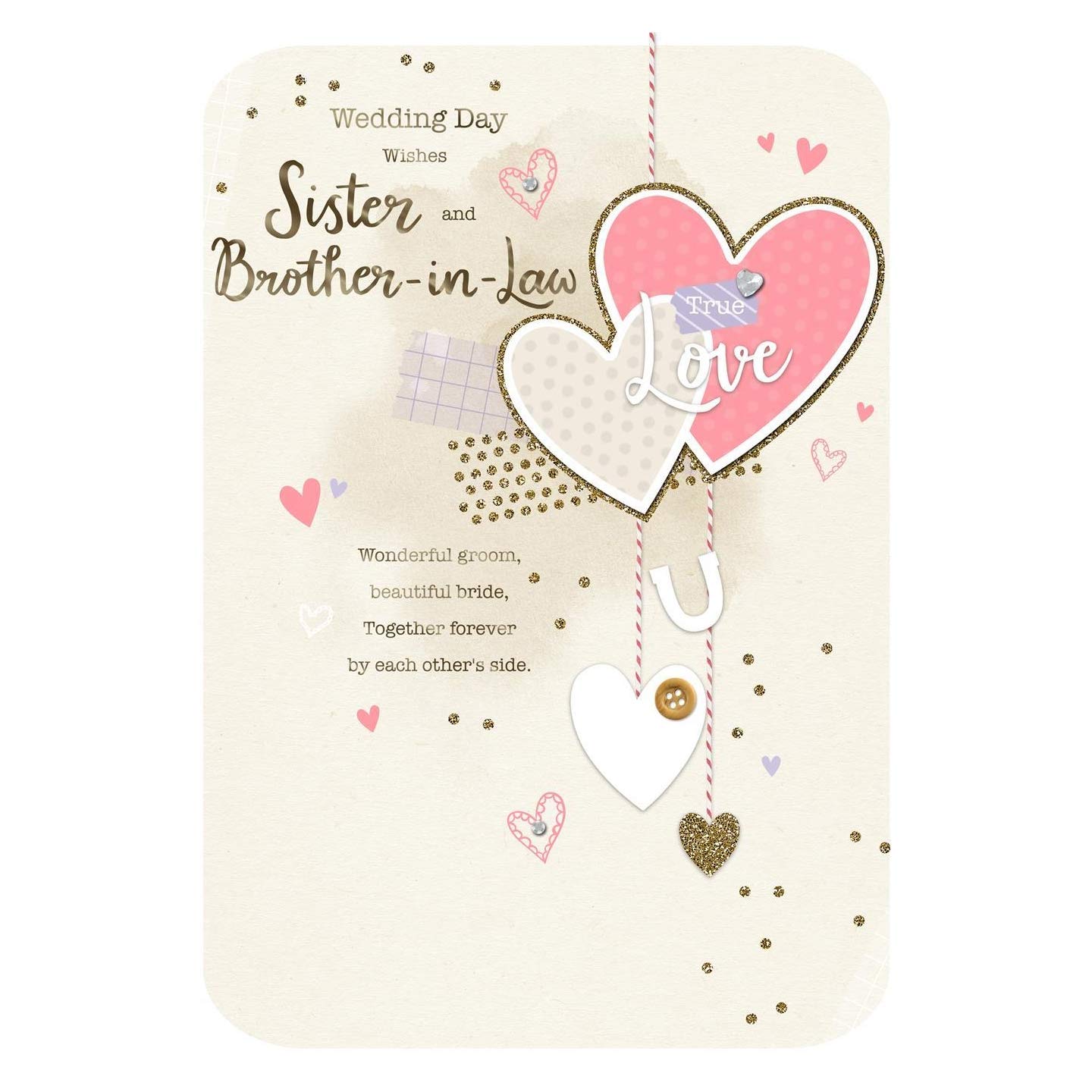 Hallmark Sister and Brother in Law Wedding Card 'True Love' - Medium