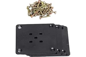 decorluxes Flat Mounting Plates Metal Set of 4 for Furniture Legs Sofa Mid Century Couch Legs